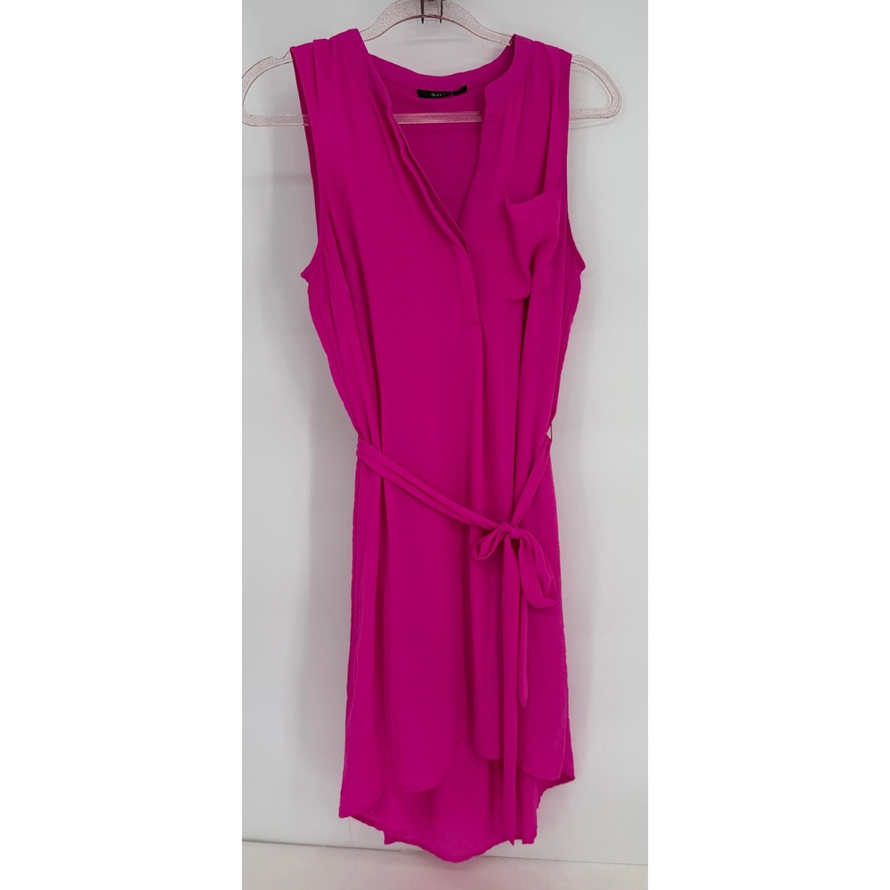 a.n.a A New Approach Womens Hot Pink Sleeveless High-Low Tie Waist Dress Sz M